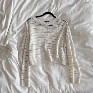 Massimo Dutti Women's Open-Knit Cream Sweater